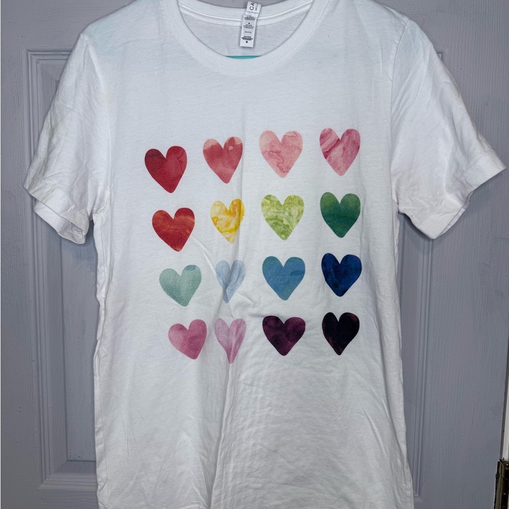 Bella +Canvas Heart Tee - Multicolor on White